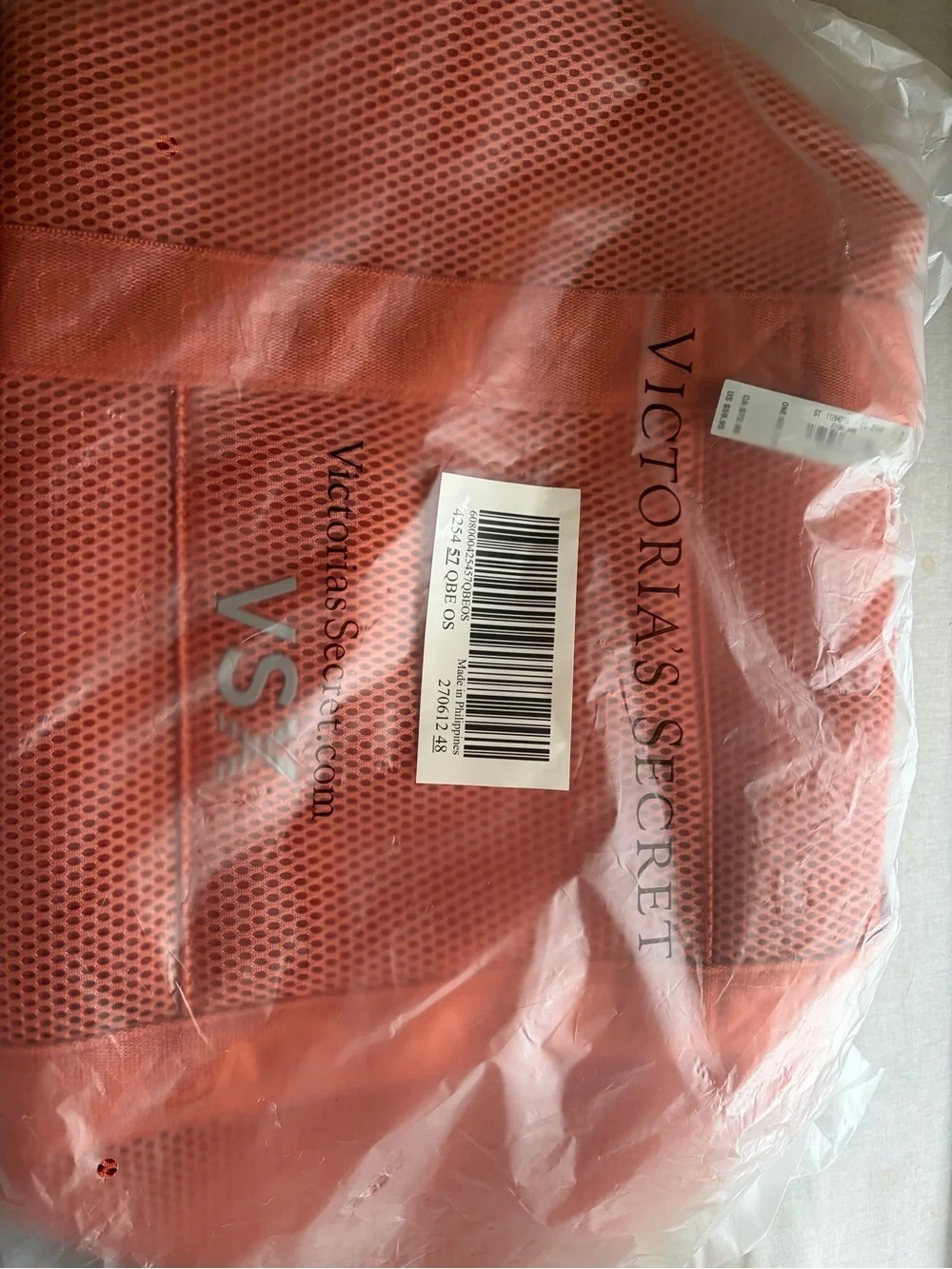 Victoria's Secret Coral Mesh Tote Bag